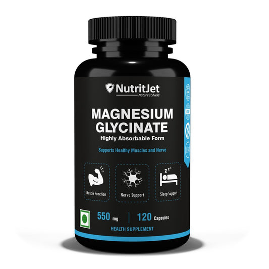 NutritJet High Absorption Magnesium Glycinate 550MG Capsules