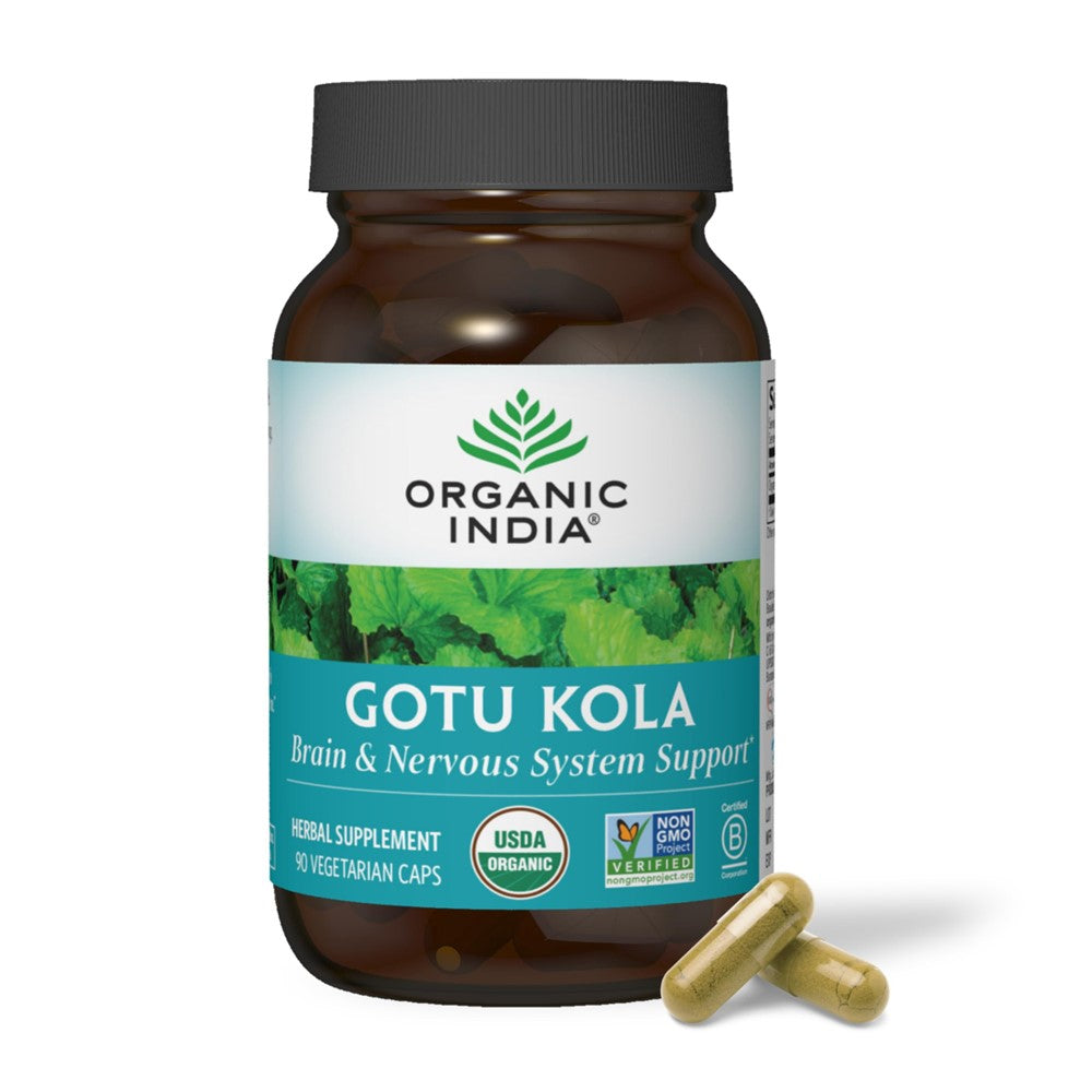 ORGANIC INDIA Gotu Kola – Brain & Nervous System Support | USDA Organic, 90 Vegetarian Capsules