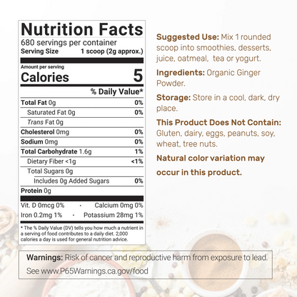 Deal Supplement Organic Fresh Ginger Powder, 3lbs