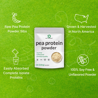 Deal Supplement Unflavored Pea Protein Powder, 5lbs