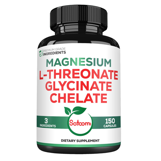 3 In 1 1200mg Magnesium L-Threonate Supplement with Magnesium Glycinate & Magnesium Chelate