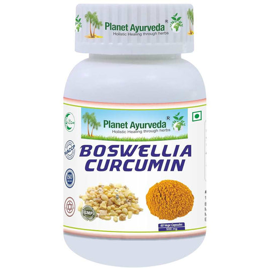 Planet Ayurveda Boswellia Curcumin – 60 Veg Capsules | Herbal Joint Support