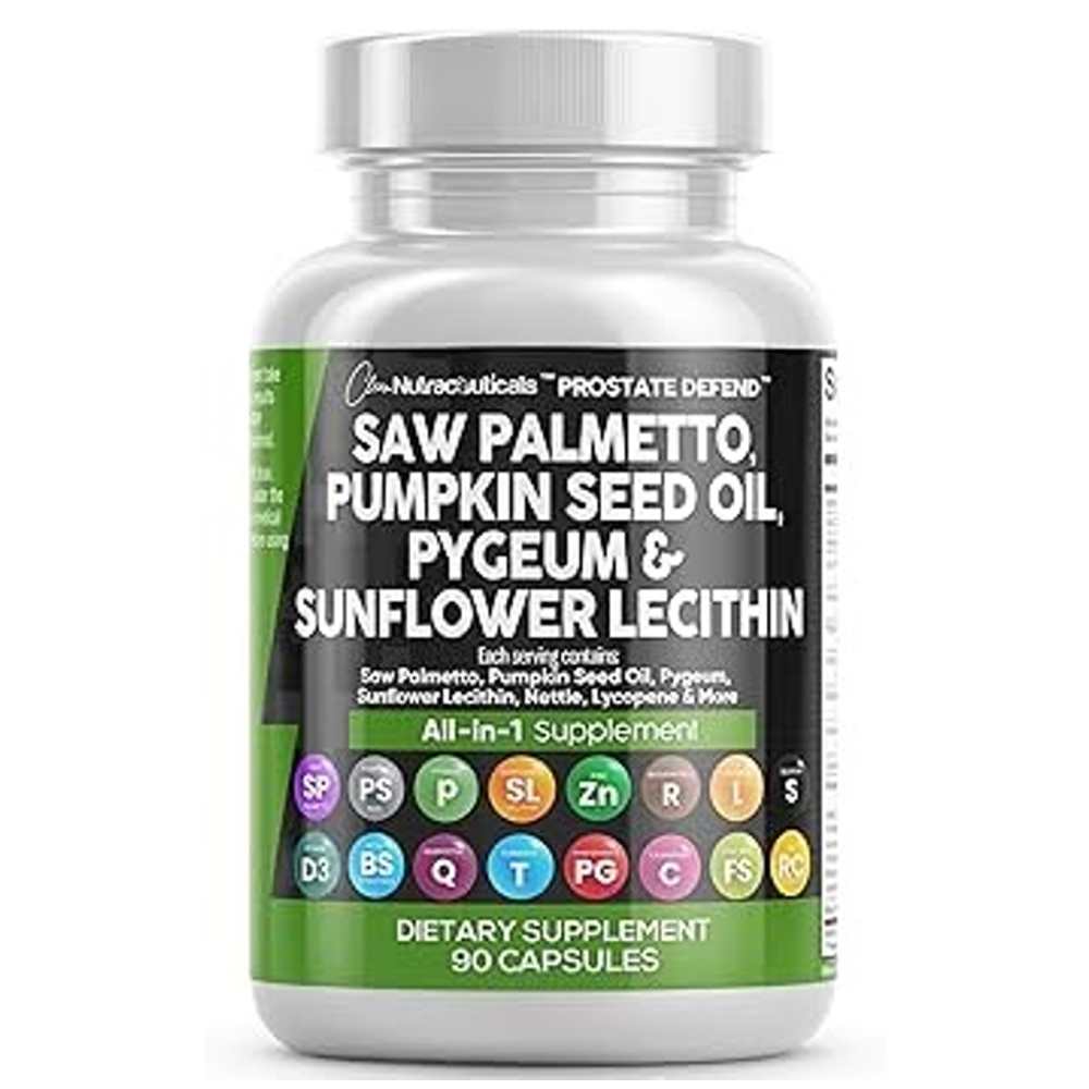 Saw Palmetto, Pumpkin Seed Oil & Nettle – Prostate & Urinary Health, 90 Capsules (clean Nutraceuticals)