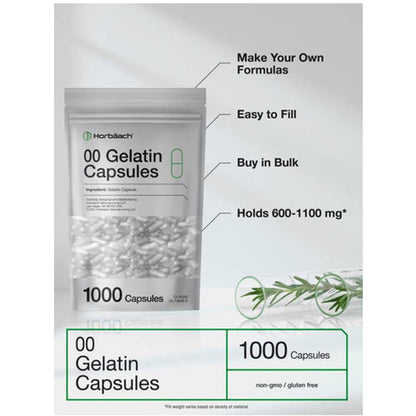 Horbäach Empty Capsules Size 00 | 1000 Gelatin Capsules
