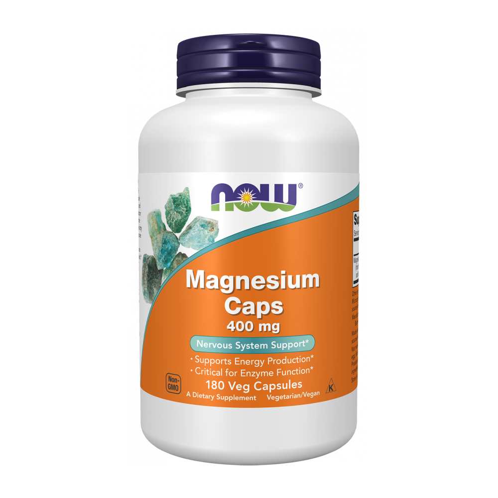 Now Foods Magnesium Caps 400 Mg – Nervous System & Enzyme Function Support – 180 Veg Capsules