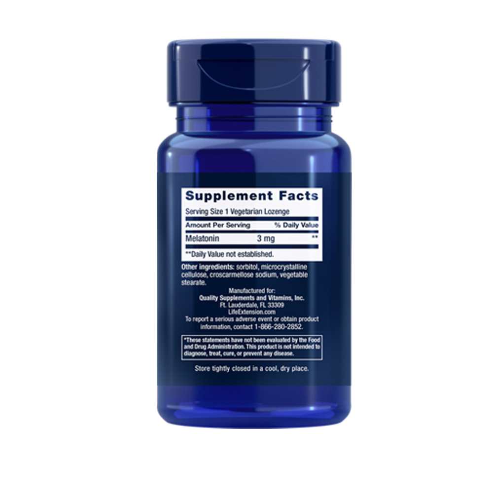 Life Extension Melatonin 3 Mg, 60 Vegetarian Lozenges