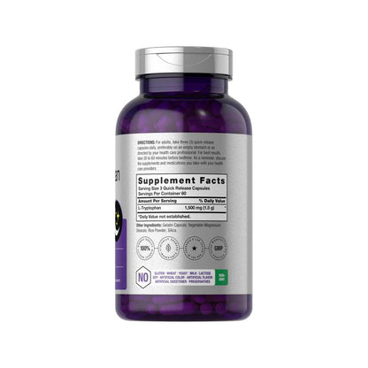 Horbäach L-Tryptophan 1500mg per Serving | 240 Capsules