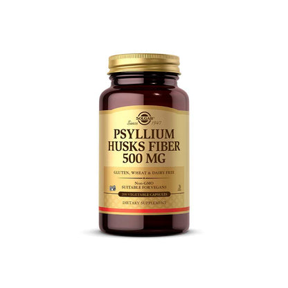 Solgar Psyllium Husks Fiber 500 Mg 200 Vegetable Capsules