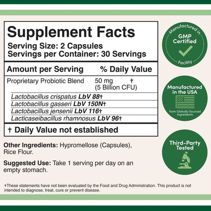 Double Wood Vaginal Probiotic – Clinically Studied Astarte™ Strains | 5 Billion Cfu | 60 Capsules