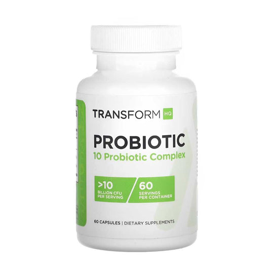 Transform Hq Probiotic 10 – 10 Billion Cfu Probiotic Complex, 60 Capsules, Digestive & Immune Support