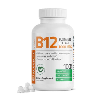 Bronson Vitamins Vitamin B12 Sustained Release Non-Gmo - 1,000 Mcg 100 Tabs