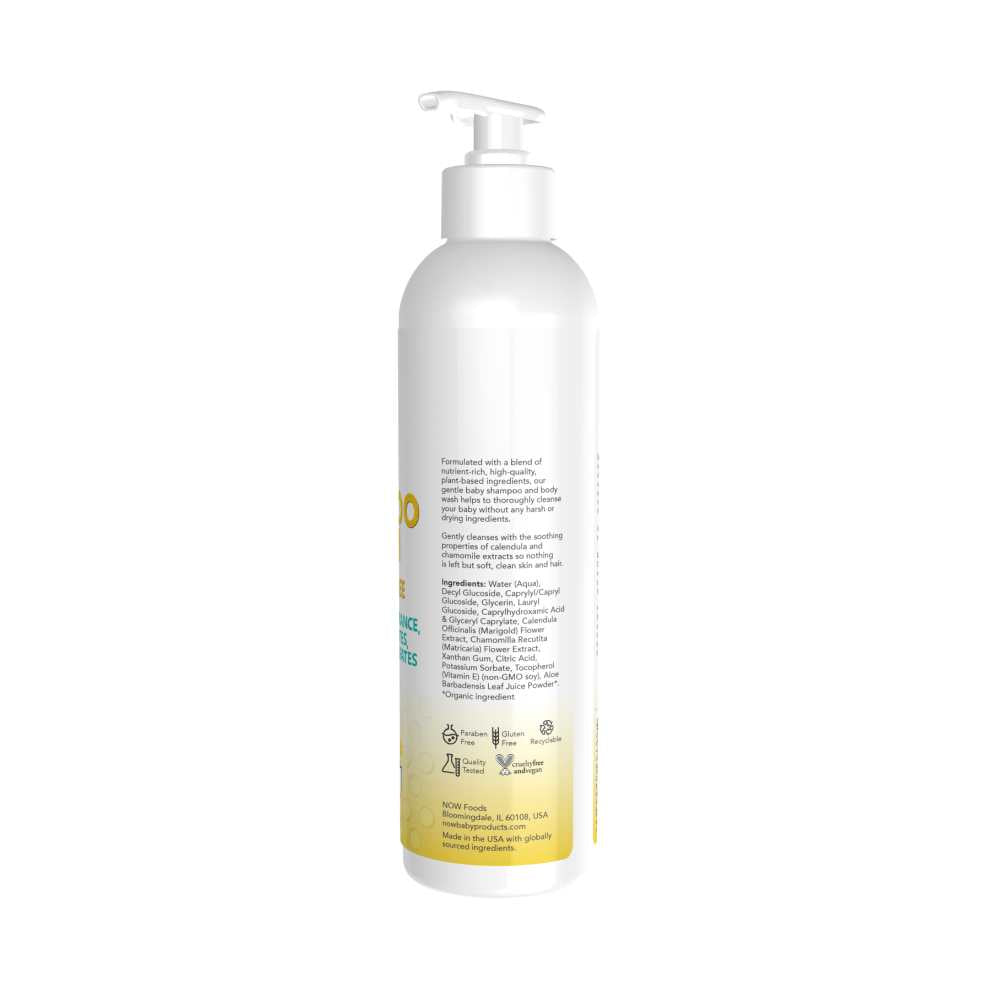 Now Foods Gentle Shampoo & Wash – Fragrance-Free, Sulfate & Talc-Free Formula – 237 M L