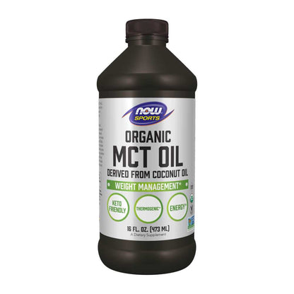 Now Foods Mct Oil, Organic – 100% Pure Medium-Chain Triglycerides from Coconut Oil – Keto-Friendly Energy Supplement – 473 M L