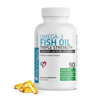 Bronson Vitamins Omega-3 Fish Oil Epa Dha Triple Strength - 2,720 Mg 90 Softgels