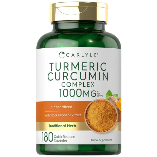 Carlyle Nutritionals Turmeric Curcumin with Black Pepper 1000mg | 180 Capsules