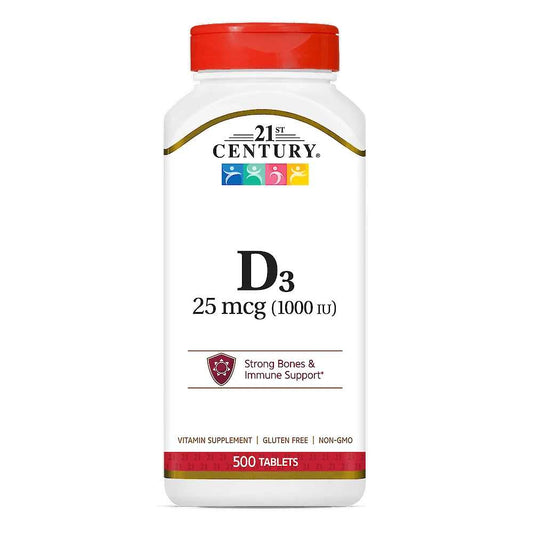 21st Century Vitamin D3 25 Mcg (1000 Iu) 500 Tabs