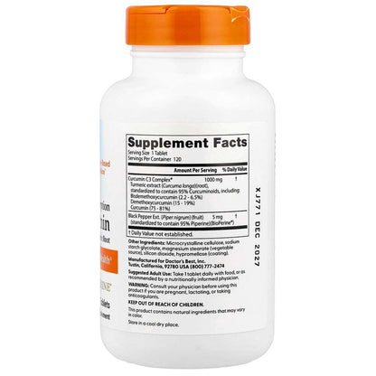 Doctor's Best High Absorption Curcumin, 1,000 Mg, 120 Tablets