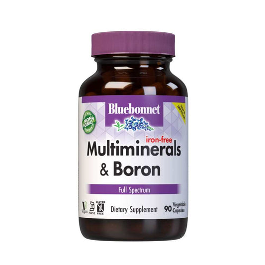 Bluebonnet Iron-Free Multiminerals with Boron-Dietary Supplement, 90 Vegetable Capsules