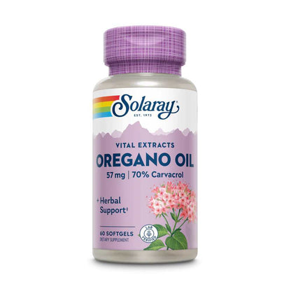 Solaray Oregano Oil 70% Carvacrol, 57mg 60 Softgels