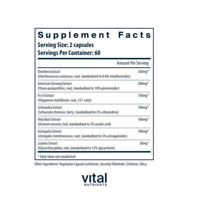 Vital Nutrients Energy Plus 120 Caps