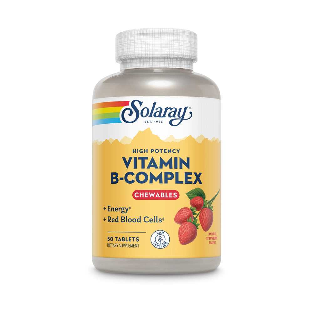Solaray Vitamin B-Complex - Strawberry 50 Tabs