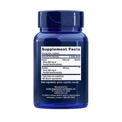 Life Extension No Flush Niacin Inositol Hexanicotinate 640 Mg, 100 Capsules