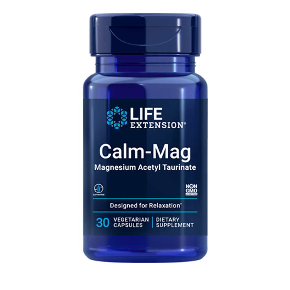 Life Extension Calm-Mag Magnesium Acetyl Taurinate – 30 Vegetarian Capsules
