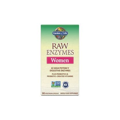 Garden of Life Raw Enzymes Women Digestive Health 90 Capsules