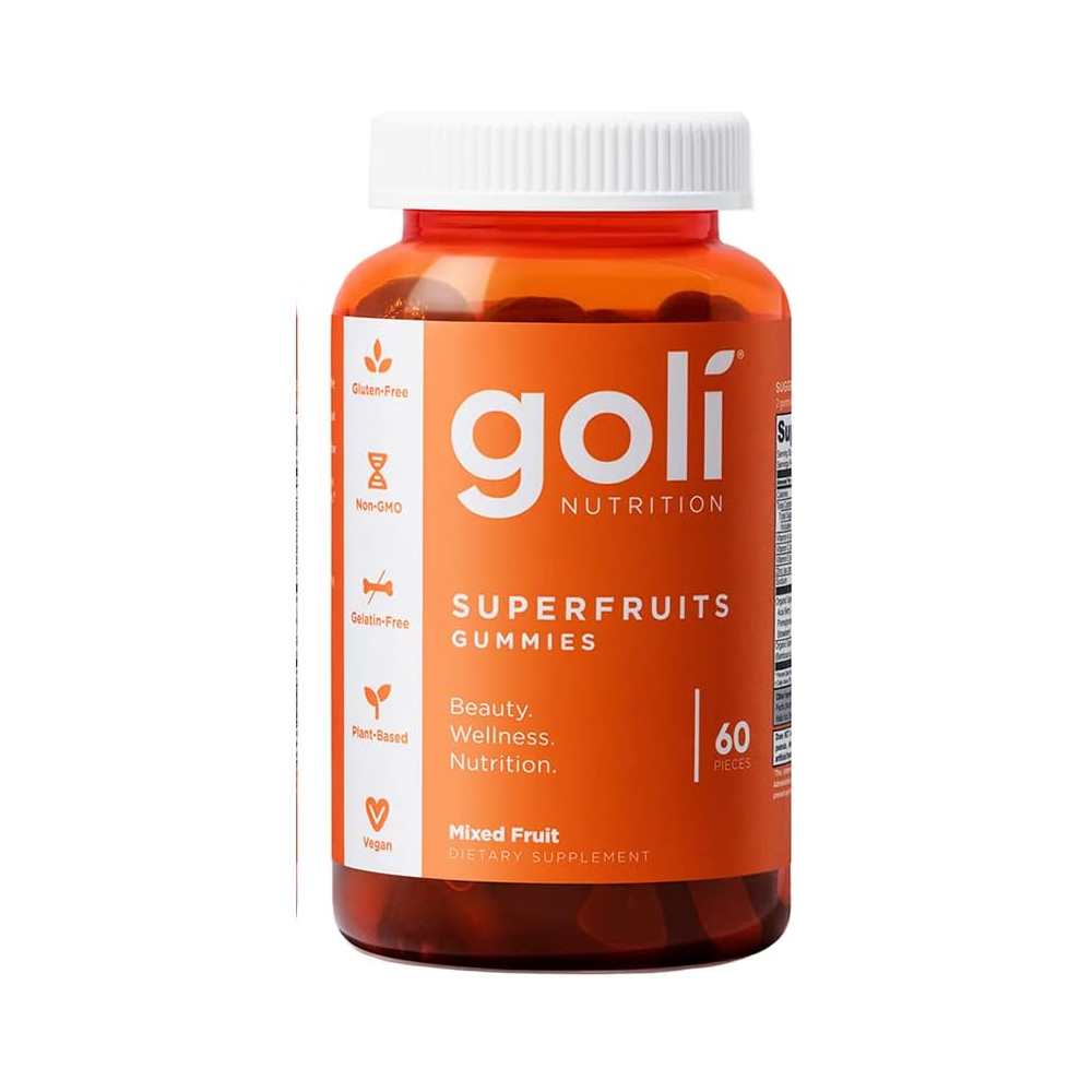 Goli Superfruits Collagen – Mixed Fruit Gummies | 60 Vegan Gummies | Plant-Based Nutrition