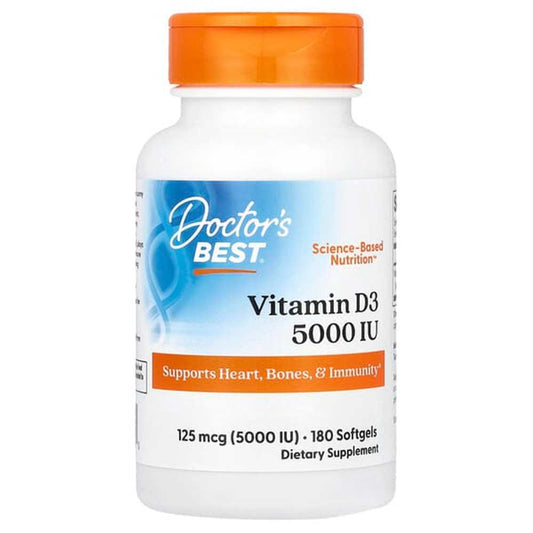 Doctor's Best Vitamin D3 125mcg (5000 Iu) Softgels 180 Count