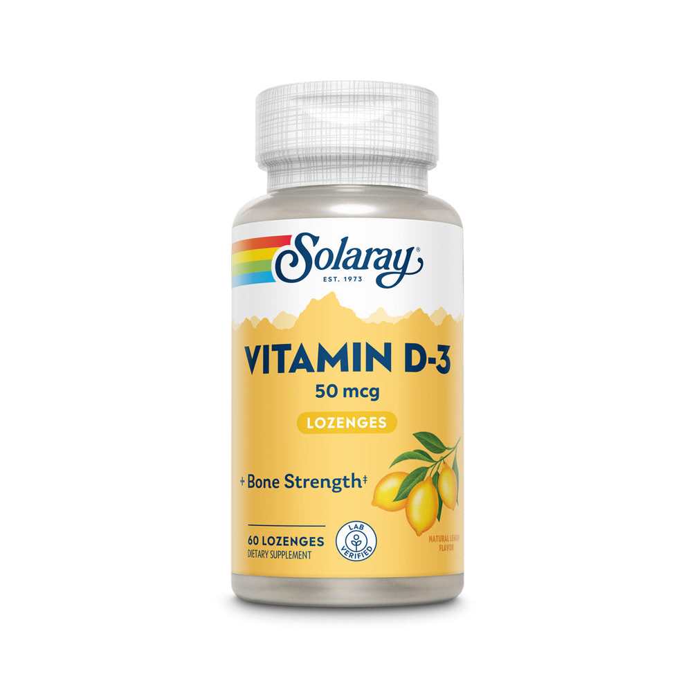 Solaray Vitamin D-3, 50mcg 60 Lozenges