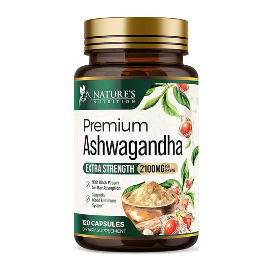 Nature's Nutrition Ashwagandha Supplements 120 Caps