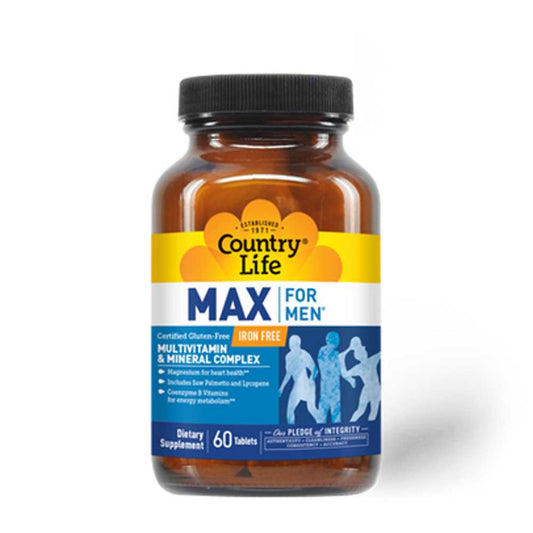 Country Life Vitamins Max for Men® Iron Free Multivitamin 60 Tabs