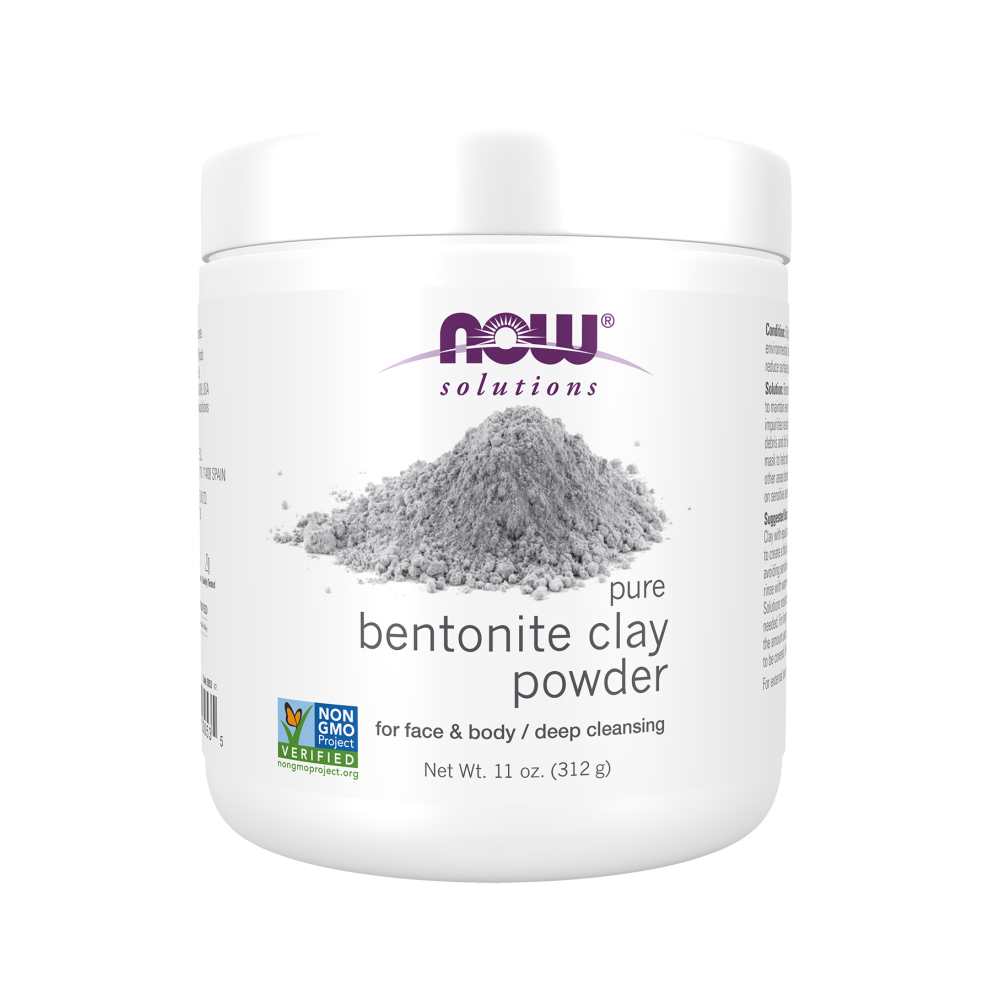 Now Foods Bentonite Clay Powder – 100% Pure Natural Detoxifying Mineral Clay – Deep Cleansing Face & Body Mask – 312 G