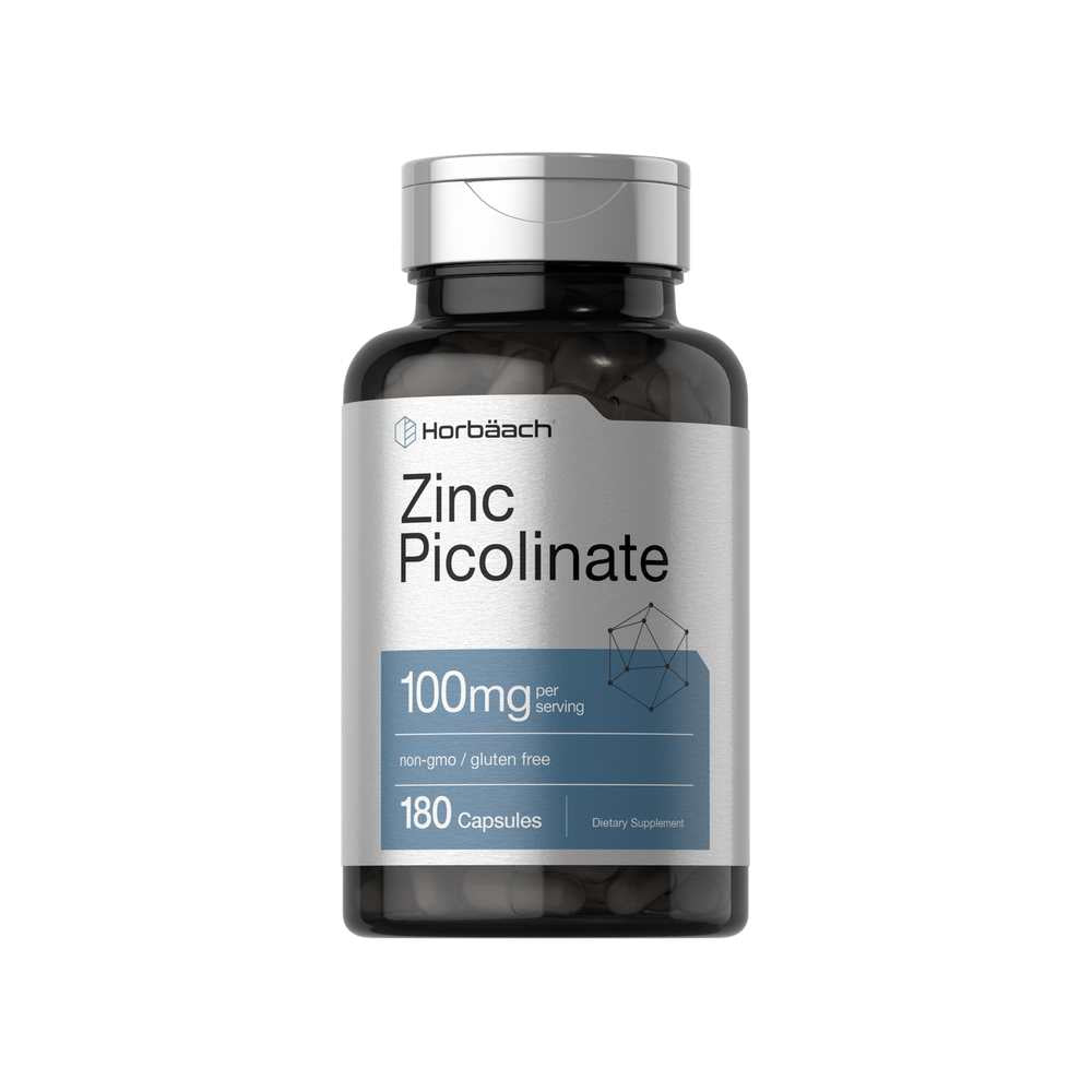 Horbäach Zinc Picolinate 100mg per Serving | 180 Capsules
