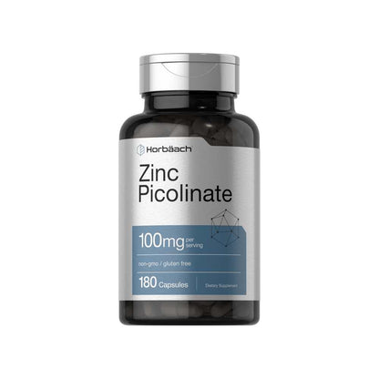 Horbäach Zinc Picolinate 100mg per Serving | 180 Capsules