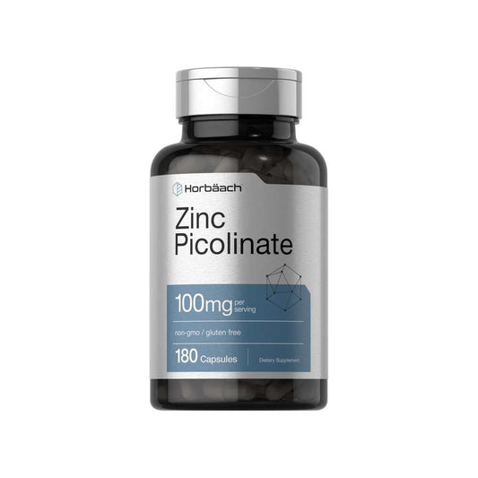 Horbäach Zinc Picolinate 100mg per Serving | 180 Capsules