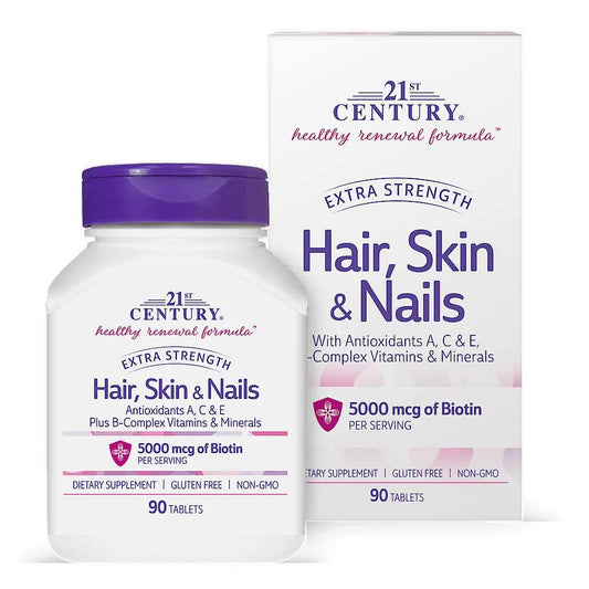 21st Century Hair, Skin & Nails - Extra Strength 90 Tabs