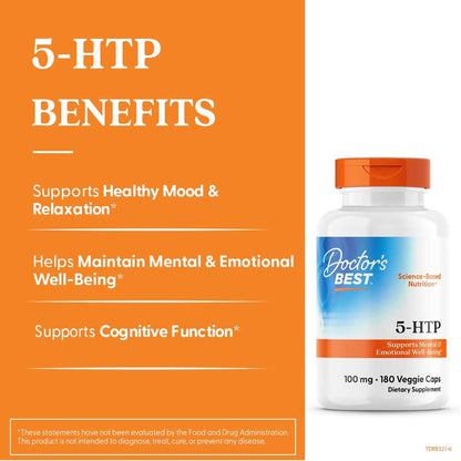 Doctor's Best 5-Htp, 100 Mg, 180 Veggie Caps