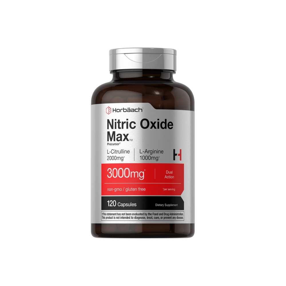 Horbäach Nitric Oxide Max 3000mg per Serving | 120 Capsules