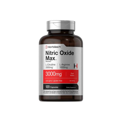 Horbäach Nitric Oxide Max 3000mg per Serving | 120 Capsules