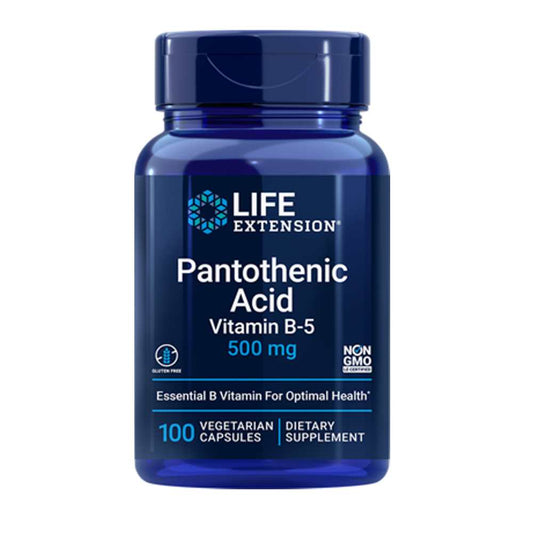 Life Extension Pantothenic Acid Vitamin B-5 500 Mg, 100 Vegetarian Capsules
