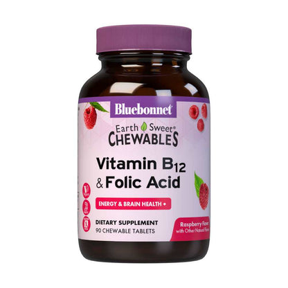 Bluebonnet Nutrition Earthsweet Chewables Vitamin B12 & Folic Acid 90 Tabs