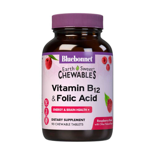 Bluebonnet Nutrition Earthsweet Chewables Vitamin B12 & Folic Acid 90 Tabs