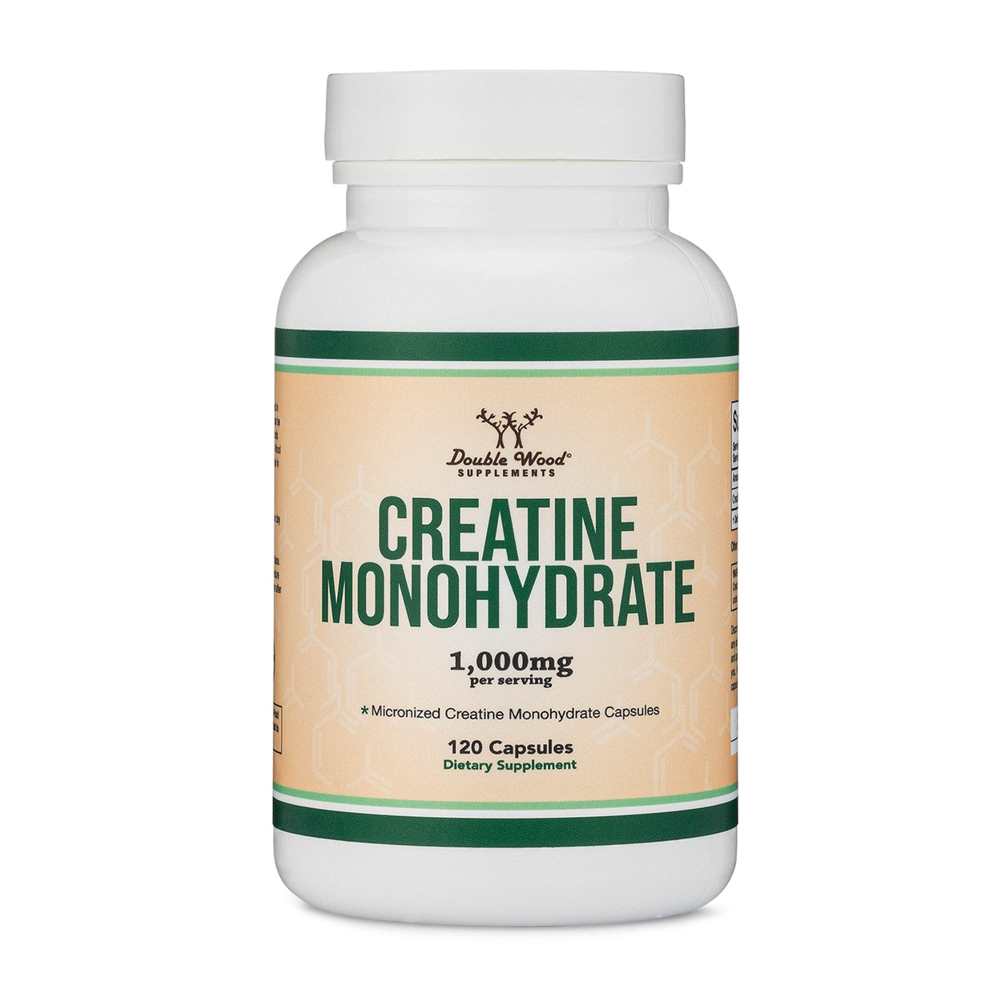 Double Wood Creatine Monohydrate – Micronized 1000mg Capsules | 120 Ct