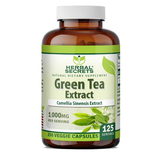 Herbal Secrets Green Tea Extract 1000 Mg per Serving 250 Veggie Capsules