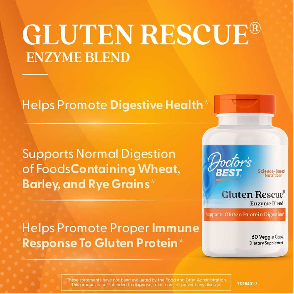 Doctor's Best Gluten Rescue with Glutalytic, 60 Veggie Caps