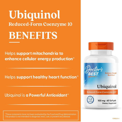 Doctor's Best Ubiquinol with Kaneka 100mg Softgels 60 Count