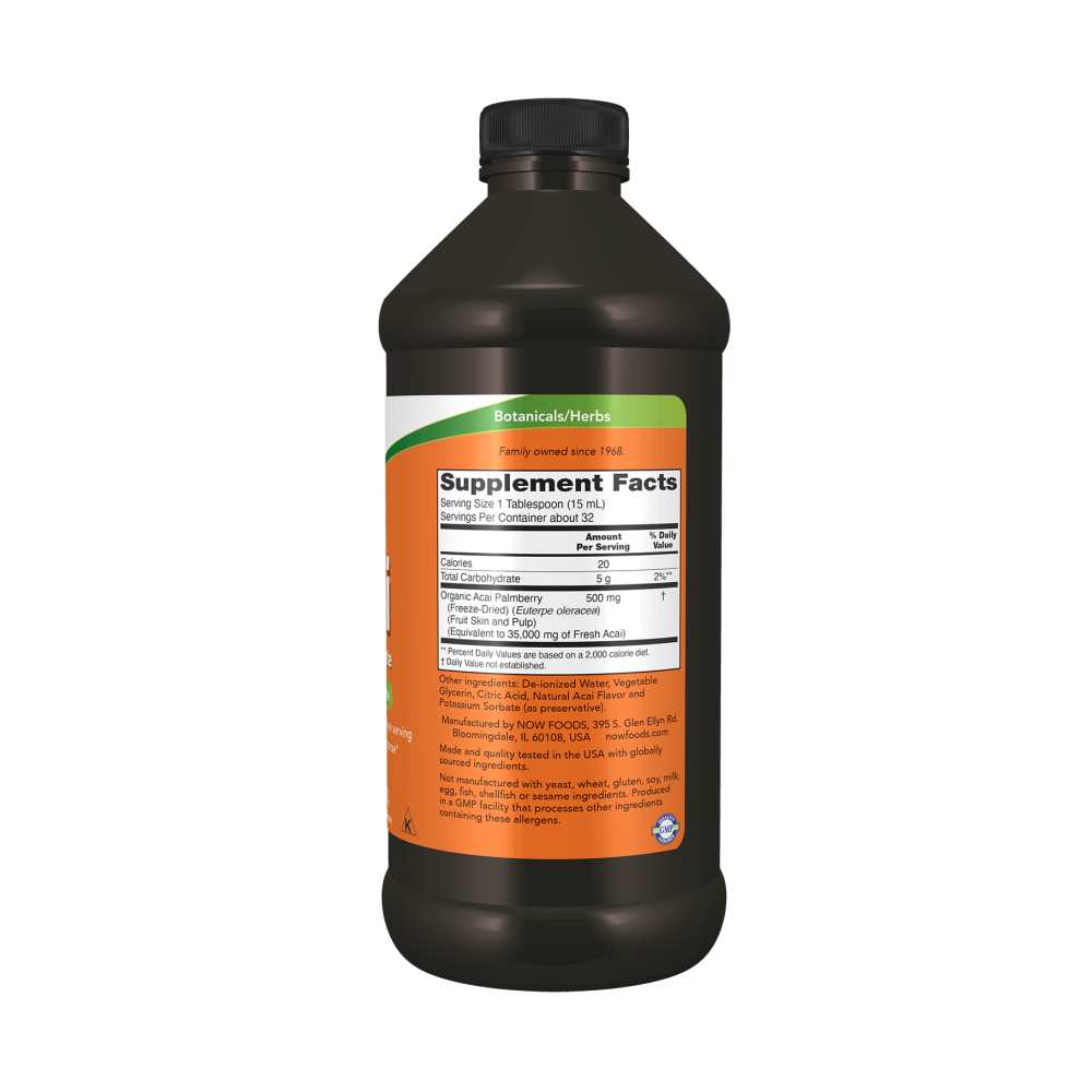 Now Foods Acai Liquid Concentrate – 25,000 Mg Superfruit Formula for Immune Support – 16 Fl Oz (473 M L)