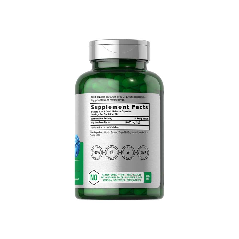 Horbäach Glycine 3000mg per Serving | 100 Capsules
